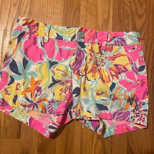 Lilly Pulitzer Pink and Yellow Floral Shorts